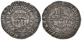 Kingdom of Castille and Leon. Enrique III (1390-1406). 1 real. Sevilla. (Bautista-759.1). (Abm-585). Anv.: + DOMINVS : MICHI : ADIVTOR : ET EG / * ODI...