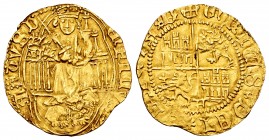 Kingdom of Castille and Leon. Enrique IV (1454-1474). 1/2 enrique de la silla. Ávila. (Bautista-unlisted). (Abh-unlisted). (Momeca-unlisted). Au. 2,23...