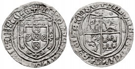 Kingdom of Castille and Leon. Alfonso V of Portugal (1432-1481). 1 real. Mintmark: P and P. ¿Plasencia?. (Bautista-1132). Ag. 3,38 g. Rare. Choice VF....