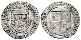 Kingdom of Castille and Leon. Alfonso V of Portugal (1432-1481). 1 real. Toro. (Bautista-unlisted). (Abh-unlisted). Anv.: + ALFONSVS DEI GRACIA REX CA...