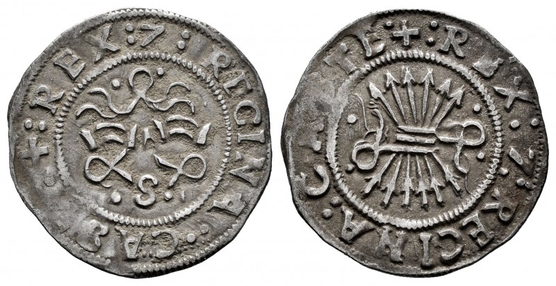 Catholic Kings (1474-1504). 1/2 real. Sevilla. (Cal-261 var). Anv.: + :REX:7:REG...
