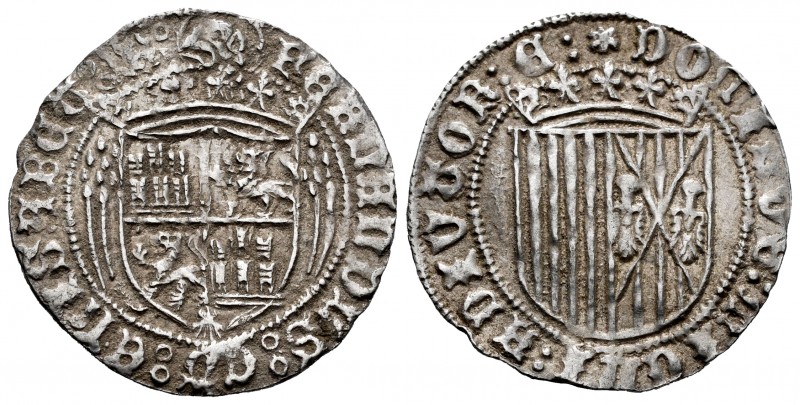 Catholic Kings (1474-1504). 1 real. Coruña. (Cal-323). Anv.: FERNANDVS:ET:ELISAB...