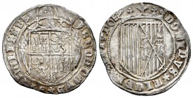 Catholic Kings (1474-1504). 1 real. Segovia. (Cal-376). Ag. 3,19 g. Before the Pragmatica. Scarce. VF. Est...350,00. 

Fernando e Isabel (1474-1504)...