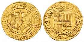 Catholic Kings (1474-1504). Ducat. Kampen. (Vti-7). (Delm-1101). Au. 3,37 g. Letter C between the busts. Almost XF. Est...600,00. 

Fernando e Isabe...
