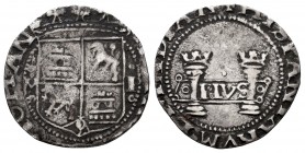 Charles-Joanna (1504-1555). 1 real. (1541-1542). México. (Cal-63). Anv.: (KAROLVS ♢ ET ♢) IOHAN. Rev.: + HISPANIARVM ♢ ET ♢ INDIA . Ag. 2,68 g. "Early...