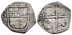Philip II (1556-1598). 1 real. 1591/0. Sevilla. H/d cuadrada. (Cal-no cta). Ag. 3,37 g. Overdate. Rectified assayers marks. VF. Est...150,00. 

Feli...
