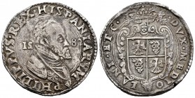 Philip II (1556-1598). 1 ducaton. 1582. Milano. (Vti-50). (Mir-308/11). Ag. 30,26 g. Choice VF. Est...650,00. 

Felipe II (1556-1598). 1 ducatón. 15...