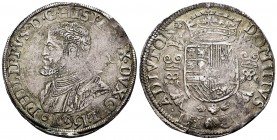 Philip II (1556-1598). 1 escudo felipe. 1561. Nimega. (Vti-1192). (Vanhoudt-265.NIJ). Ag. 34,03 g. Tone. Choice VF. Est...300,00. 

Felipe II (1556-...