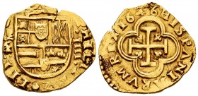 Philip IV (1621-1665). 4 escudos. 1646. Madrid. A/V superada de cruz. (Cal-1861). (Tauler-44b). Au. 13,49 g. Rectified assayer. Full date. Only other ...