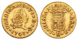 Ferdinand VI (1746-1759). 1/2 escudo. 1747. Madrid. JB. (Cal-548). Au. 1,77 g. Scarce in this grade. Almost XF. Est...250,00. 

Fernando VI (1746-17...