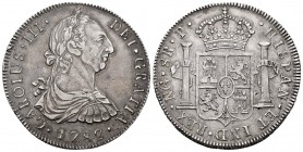 Charles III (1759-1788). 8 reales. 1782. Guatemala. P. (Cal-1014). Ag. 26,94 g. Mintmark NG. Very rare in this grade. Choice VF. Est...2300,00. 

Ca...