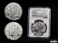 Charles III (1759-1788). 8 reales. 1767. Lima. JM. (Cal-1027). Ag. 26,97 g. Chop marks. Slabbed by NGC as AU DETAILS. Cleaned. NGC-AU. Est...400,00. ...