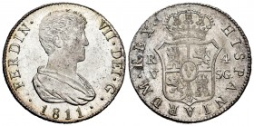 Ferdinand VII (1808-1833). 4 reales. 1811. Valencia. SG. (Cal-1144). Ag. 13,40 g. Gorgeous specimen. Original luster. Almost UNC. Est...400,00. 

Fe...