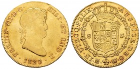 Ferdinand VII (1808-1833). 8 escudos. 1820. Madrid. GJ. (Cal-1776). (Cal onza-1241). Au. 26,97 g. Without pellet between assayers. Minor nick on edge....