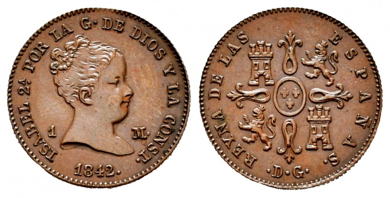 Elizabeth II (1833-1868). 1 maravedi. 1842. Madrid. DG (Departamento de Grabado)...