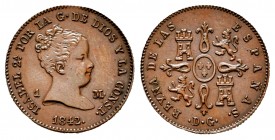 Elizabeth II (1833-1868). 1 maravedi. 1842. Madrid. DG (Departamento de Grabado). (Cal-34). Ae. 1,38 g. Beautiful. Rare. AU. Est...350,00. 

Isabel ...