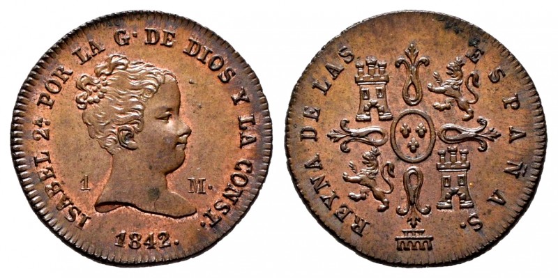 Elizabeth II (1833-1868). 1 maravedi. 1842. Segovia. (Cal-35). Ae. 1,35 g. Very ...