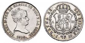 Elizabeth II (1833-1868). 1 real. 1850. Sevilla. RD. (Cal 2008-431). (Cal 2019-318). Ag. 1,23 g. Small bust. Almost XF. Est...60,00. 

Isabel II (18...