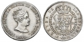 Elizabeth II (1833-1868). 4 reales. 1841. Barcelona. PS. (Cal-422). Ag. 5,89 g. Small bust. Rare in this condition. AU. Est...375,00. 

Isabel II (1...