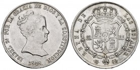 Elizabeth II (1833-1868). 20 reales. 1848. Madrid. CL. (Cal-587). Ag. 26,35 g. Minor nicks on edge. Scarce. Choice VF. Est...350,00. 

Isabel II (18...
