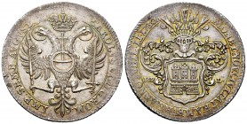 Germany. Hamburg. Charles VI. 1 thaler. 1730. IHL-Johann Heinrich Löwe. (Km-170). (Dav-2282). Ag. 29,27 g. Beautiful iridescent patina. Attractive spe...