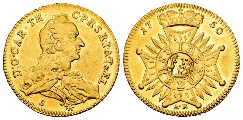 Germany. Karl Theodor (1742-1799). Dukat. 1750. Pfalz. A·K. (Noss-954). (Fr-2034...