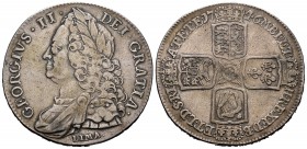 Great Britain. George II. 1 crown. 1746. LIMA. (S-3689). (Km-585.3). Ag. 29,74 g. A good sample. Rare. Choice VF. Est...1000,00. 

Gran Bretaña. Geo...