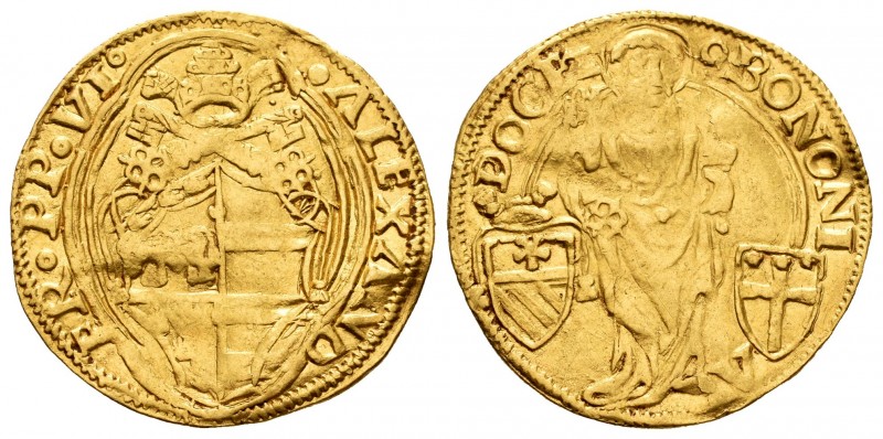 Vatican. Alexander VI (Rodrigo Borgia,1492-1503). Ducat. Bologna. (Muntoni-34). ...