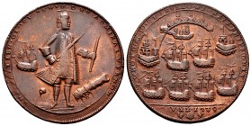 Great Britain. Vernon Admiral. Medal. 1739. Portobello. Ae. 9,63 g. 37 mm. Choice VF. Est...300,00. 

Gran Bretaña. Almirante Vernon. Medalla. 1739....