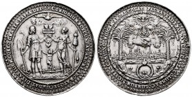 Poland. Sebastian Dadler. Medal. 1636. (Slg Goppel-4030). (Marienburg-8713). Anv.: CONIUGIUM FOECUNDAT AMORLABORATQSECUNDAT: DITATIDEM COELO GRATIA LA...