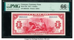 Curacao Muntbiljetten 1 Gulden 1947 Pick 35b PMG Gem Uncirculated 66 EPQ. 

HID09801242017

© 2020 Heritage Auctions | All Rights Reserved
