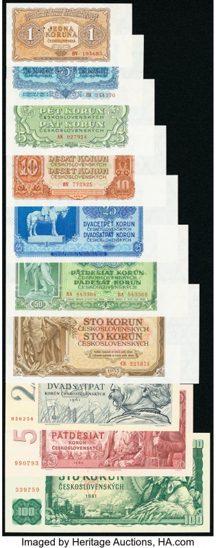 Czechoslovakia Group Lot of 20 Examples Crisp Uncirculated. Hole punch cancellat...