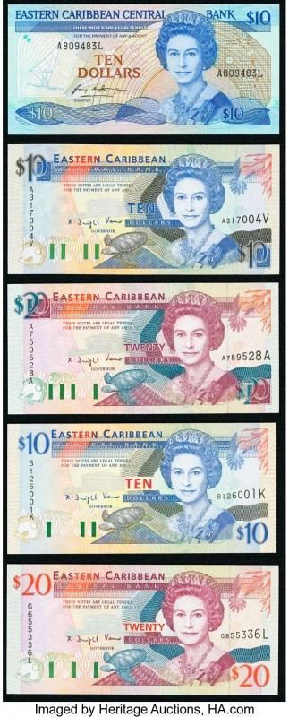 East Caribbean States Group Lot of 5 Examples Crisp Uncirculated. 

HID098012420...