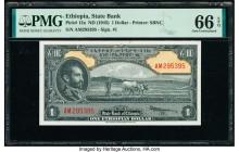 Ethiopia State Bank of Ethiopia 1 Dollar ND (1945) Pick 12a PMG Gem Uncirculated 66 EPQ. 

HID09801242017

© 2020 Heritage Auctions | All Rights Reser...