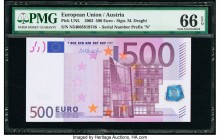 European Union Central Bank, Austria 500 Euro 2002 Pick 19An PMG Gem Uncirculated 66 EPQ. 

HID09801242017

© 2020 Heritage Auctions | All Rights Rese...