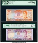 Fiji Central Monetary Authority 5; 10 Dollars ND (1980) Pick 78a; 79a Two Examples PCGS Gem New 65PPQ; PMG Superb Gem Unc 67 EPQ. 

HID09801242017

© ...