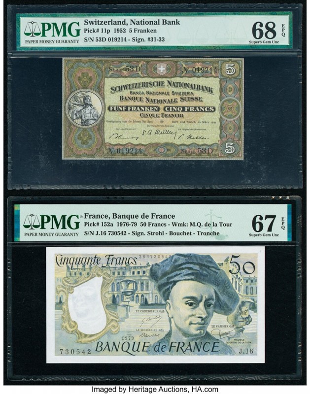 France Banque de France 50 Francs 1979 Pick 152a PMG Superb Gem Unc 67 EPQ; Swit...