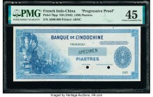 French Indochina Banque de l'Indo-Chine (100) Piastres ND (1945) Pick 78pp Progressive Proof PMG Choice Extremely Fine 45. Two POCs, minor ink.

HID09...