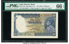 India Reserve Bank of India 10 Rupees ND (1937) Pick 19a Jhunjhunwalla-Razack 4.5.1 PMG Gem Uncirculated 66 EPQ. Staple holes at issue.

HID0980124201...