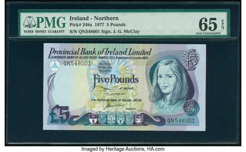 Ireland - Northern Provincial Bank of Ireland Limited 5 Pounds 1.1.1977 Pick 248...