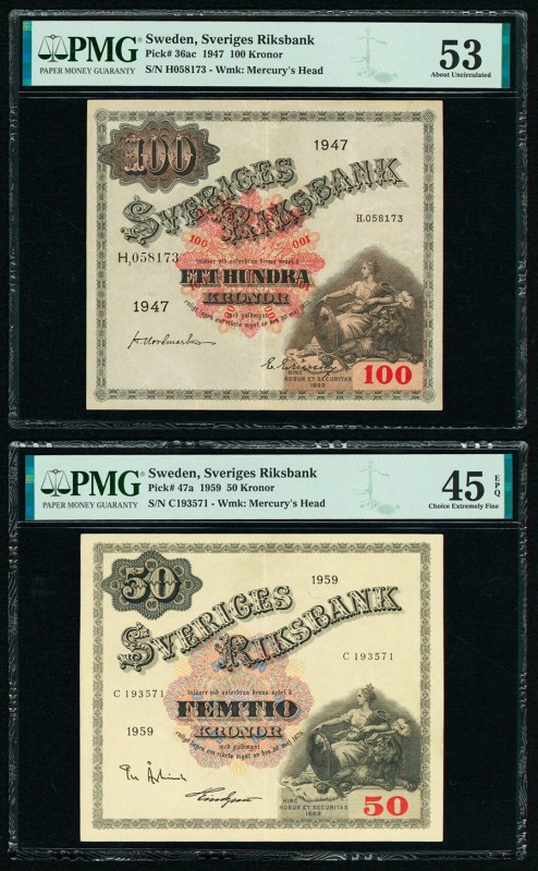 Isle Of Man, Sweden and More Group Lot of 4 Notes and 3 Vignettes PMG About Unci...