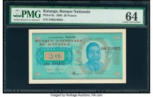 Katanga Banque Nationale du Katanga 20 Francs 21.11.1960 Pick 6a PMG Choice Uncirculated 64. 

HID09801242017

© 2020 Heritage Auctions | All Rights R...
