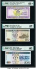 Macau Banco Nacional Ultramarino 20; 50; 100 Patacas 1996; 1997; 1995 Pick 66a; 92b; 93 Three Examples PMG Superb Gem Unc 69 EPQ S; Superb Gem Unc 67 ...