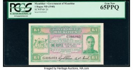 Mauritius Government of Mauritius 1 Rupee ND (1940) Pick 26 PCGS Gem New 65PPQ. 

HID09801242017

© 2020 Heritage Auctions | All Rights Reserved