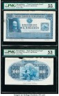 Mozambique Banco Nacional Ultramarino 1000 Escudos 1945-47 Pick 99pp1; 99pp2 Front and Back Progressive Proofs PMG About Uncirculated 55; About Uncirc...