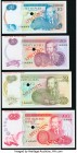Seychelles Republic of Seychelles 10; 20; 50; 100 Rupees ND (1976-77) Pick 19s; 20s; 21s; 22s Specimen Set Crisp Uncirculated. One POC on each example...