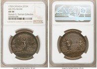 Louis XV silver "Troubles Coloniaux" Franco-American Jeton 1755 AU58 NGC, Amiens mint, Br-Unl, Lec-97a (5 pieces known), Betts-392 (Rare). The strike ...