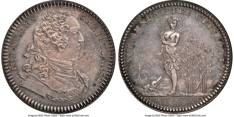 Louis XV silver Franco-American Jeton 1751-Dated MS63 NGC, Br-510 var. (with all...