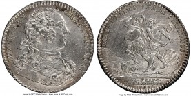Louis XV silver Franco-American Jeton 1757-Dated AU Details (Cleaned) NGC, Br-518, Lec-170. Reeded edge. Coin alignment. Well struck and bright (from ...