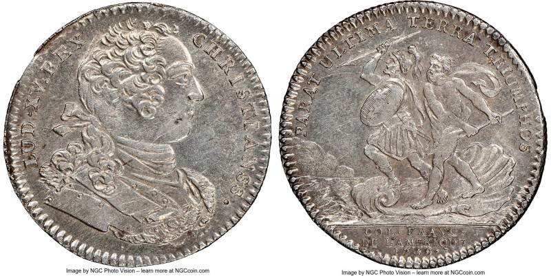 Louis XV silver Franco-American Jeton 1757-Dated MS62 NGC, Br-518, Lec-170a. Ree...